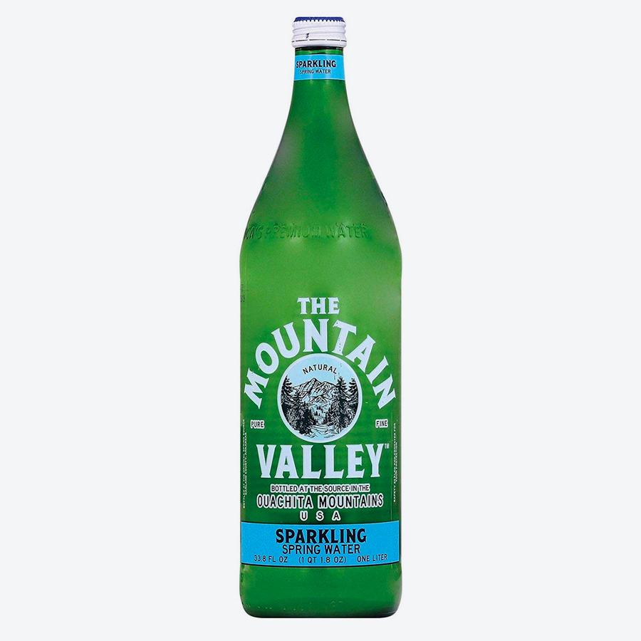 Mountain Valley Sparkling Water 1 L Bottle Blue Dog Beverage