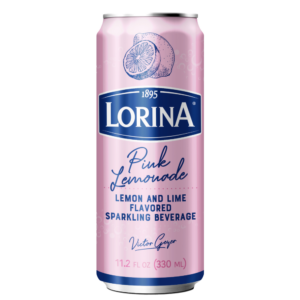 Lorina Premium French Sparkling Pink Lemonade Soda 11.2 oz Can