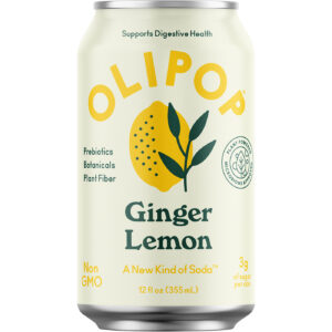 Olipop Ginger Lemon 12 oz Can