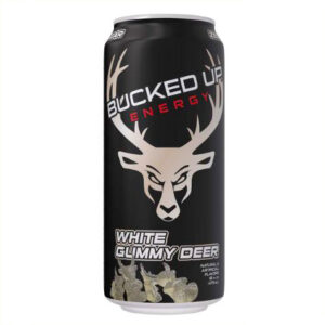 Bucked Up White Gummy Deer Energy Drink 16 oz Can